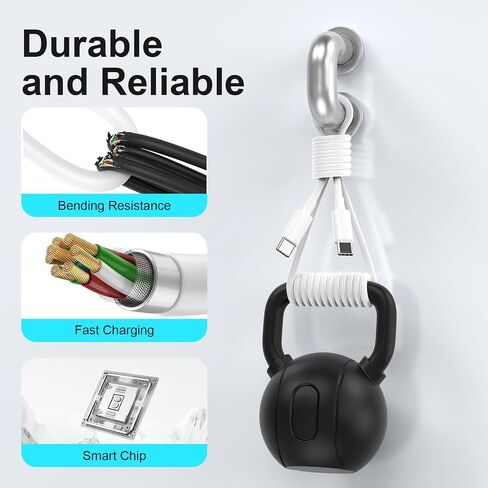3ft USBC to USBC Cable, 2Pack 3A USB C to C Cable Fast Charging Cord Carplay Type C to Type C Cable for iPhone 17 16 15 Pro Max, MacBook, Samsung Galaxy White in Kuwait