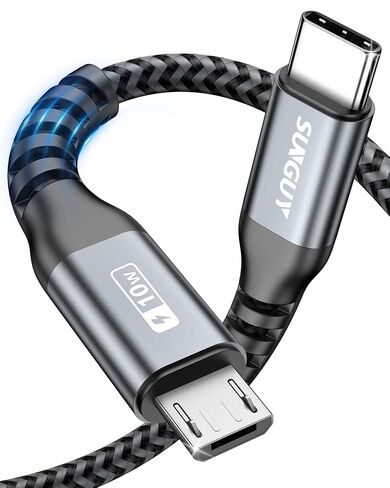 SUNGUY 2-Pack USB C to Micro USB Cable 3.3FT, Braided in Saudi Arabia