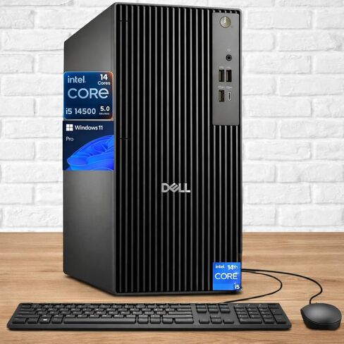 Customized Desktop, Made with Dell QCT1250, Intel Core i5-14500 (14 Cores, Up to 5.0GHz), Up to 64GB DDR5 RAM, Up to 4TB PCIe SSD, DP+HDMI Dual 4K Support, Wi-Fi 6E, USB-C, Windows 11 Pro in Kuwait