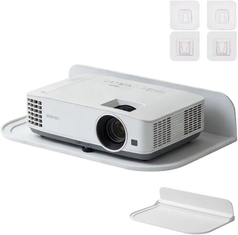 Drill-Free Wall-Mounted Projector Stand, Universal Foldable Projector Bracket, Strong Adhesive Projector Shelf, for Router, TV Cable Box, Game Console, DVD Player, Easy Setup, Easy to Move in Saudi Arabia