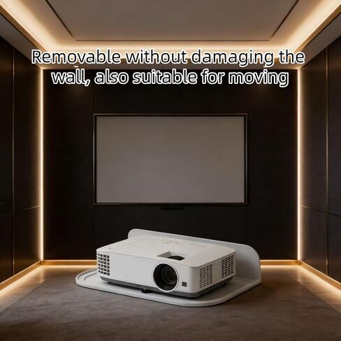 Drill-Free Wall-Mounted Projector Stand, Universal Foldable Projector Bracket, Strong Adhesive Projector Shelf, for Router, TV Cable Box, Game Console, DVD Player, Easy Setup, Easy to Move in Saudi Arabia