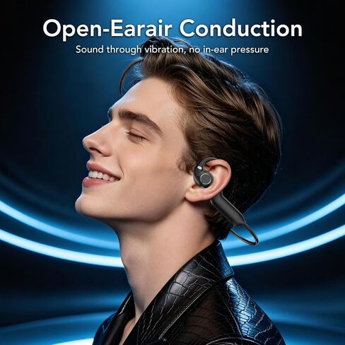 BEARTAIN E12 Bone Conduction Headphones with Camera, Hand-Free POV Camera Headphones, AI Functions, IP54 Waterproof, Bluetooth Open-Ear Wireless Sports Headset for Running Cycling with APP in Saudi Arabia
