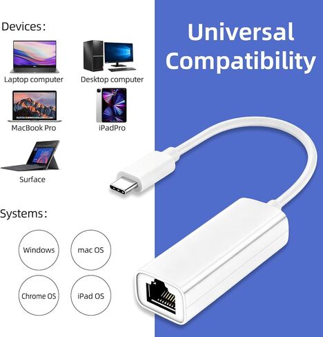 Ethernet to USB C,USB C to Ethernet Adapter,100Mbps to USB C 2.0,Network Adapter for Laptop Computer,Desktop Computer,MacBook Pro in Saudi Arabia