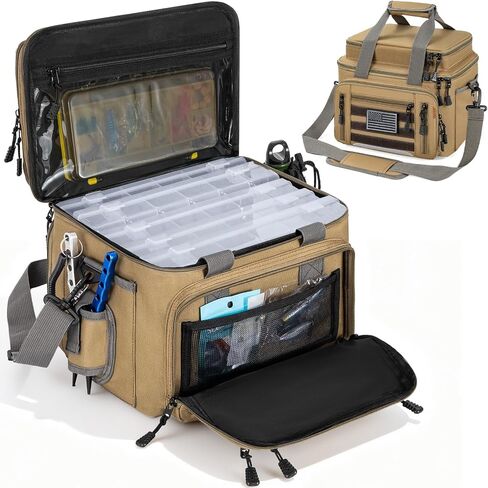 Fishing Tackle Bag - Holds 3400-3600 Size Tackle Boxes (Khaki) in Kuwait