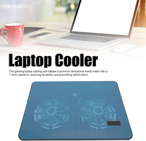 Laptop Cooling Pad, Cooling Pads Fans 15Db Quiet Ergonomic Adjustable Stand Metal Mesh 1.5Mm Aperture,for 17 Inch Laptop Pad, Dual High Performance Gaming in Saudi Arabia