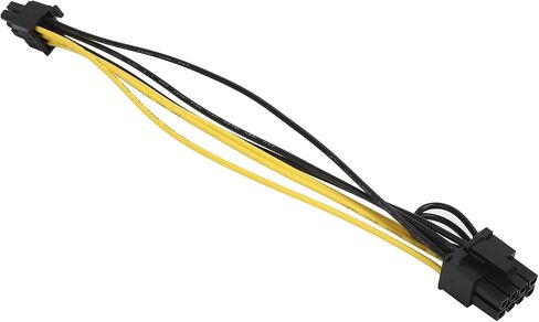 5pcs 6pin Female to 8pin Female Graphics Card Adapter Cable, 6pin+2pin Power Extension Cord for GPU, All Copper Conductor with PVC Jacket, 20cm Length for Stable Power in Saudi Arabia