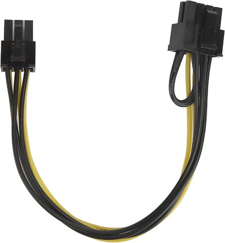 5pcs 6pin Female to 8pin Female Graphics Card Adapter Cable, 6pin+2pin Power Extension Cord for GPU, All Copper Conductor with PVC Jacket, 20cm Length for Stable Power in Saudi Arabia