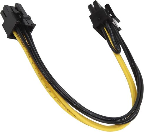 5pcs 6pin Female to 8pin Female Graphics Card Adapter Cable, 6pin+2pin Power Extension Cord for GPU, All Copper Conductor with PVC Jacket, 20cm Length for Stable Power in Saudi Arabia