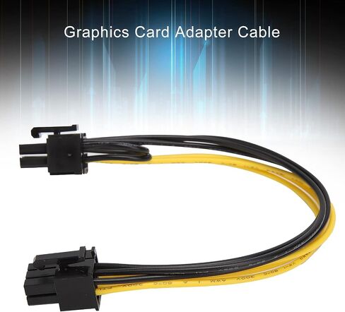 5pcs 6pin Female to 8pin Female Graphics Card Adapter Cable, 6pin+2pin Power Extension Cord for GPU, All Copper Conductor with PVC Jacket, 20cm Length for Stable Power in Saudi Arabia