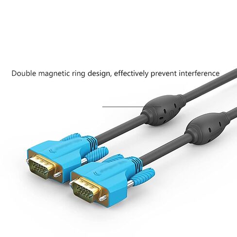 HDMI DisplayPort VGA to VGA Cable (HD15 M/M) with Dual Ferrite Cores for Computer Monitor Projector Computer Cables (Length: 5m) (15m) in Saudi Arabia