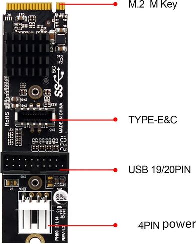 PCIe USB 3.1 Expansion Card for MKey Motherboards, Type C/E in Saudi Arabia