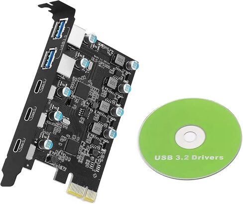 PCIe USB 3.2 Gen 2 Card 5 Port 2 USB A 3 USB C 20Gbps in Kuwait