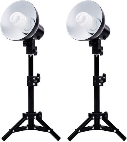 2-Light Table Top Fluorescent Lighting Kit, 6" Reflectors, 30W Bulbs and 15" Light Stands for Product Photography, and Video Production in Saudi Arabia