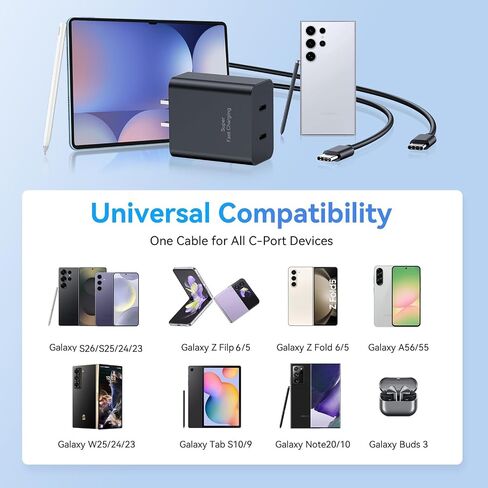 Samsung Charger Fast Charging,45W Dual USB C Samsung Android Phone Charger in Saudi Arabia