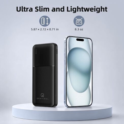 2026 2-Pack 10000mAh Portable Charger with Built in Cables,Slim Power Bank in Kuwait