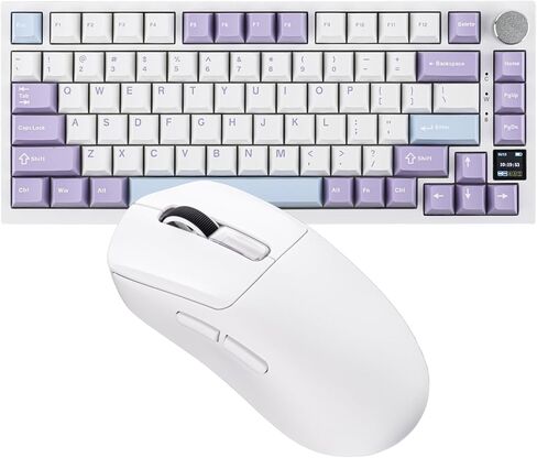 EPOMAKER Ajazz AK820 Pro 75% Wireless Mechanical Keyboard with TFT Smart Display&Knob+NEX Lite Wireless Gaming Mouse w/Screens & RGB Charging Dock in Kuwait