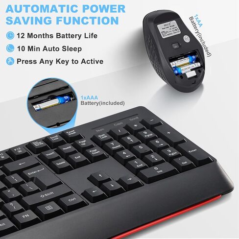HUO JI Wireless Keyboard and Mouse Combo, with Wrist Rest and 3 Level DPI in Kuwait