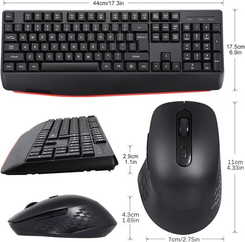 HUO JI Wireless Keyboard and Mouse Combo, with Wrist Rest and 3 Level DPI in Kuwait