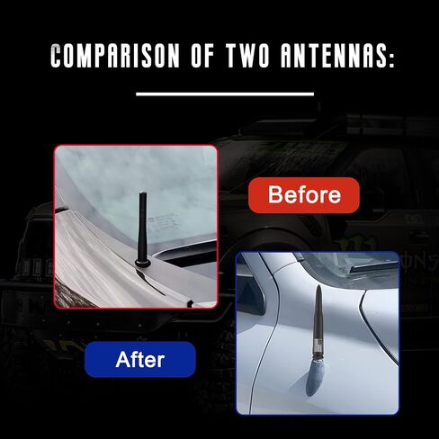 Car Truck Bullet Antenna-America Flag Style, Car wash Safe for GM Chevy Silverado GMC Sierra 1500 2500 3500 HD Avalanche Pickup Truck Accessories(Black) Anti Theft Design in Saudi Arabia