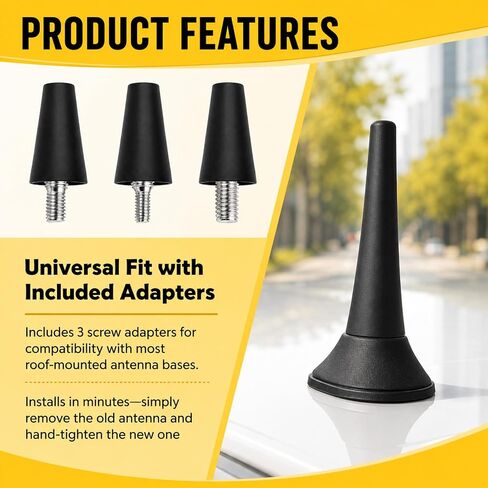 2.5" Short Car Antenna Replacement for Roof,Includes M4/M5/M6 Screws in Saudi Arabia