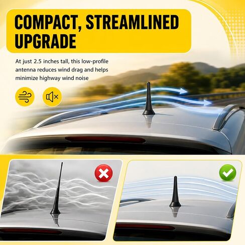 2.5" Short Car Antenna Replacement for Roof,Includes M4/M5/M6 Screws in Saudi Arabia