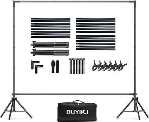 Backdrop Banner Stand 7 * 7.5FT,Heavy Duty Adjustable Background Stand Photo Back Drop and Repeat Backdrop Stand for Trade Show, Party,Wedding Photo Booth with Carrying Bag in Kuwait