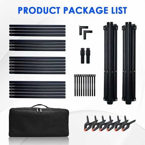 Backdrop Banner Stand 7 * 7.5FT,Heavy Duty Adjustable Background Stand Photo Back Drop and Repeat Backdrop Stand for Trade Show, Party,Wedding Photo Booth with Carrying Bag in Kuwait