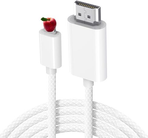 Lightning to HDTV Cable Compatible with iPhone 14 13 12 11 Pro Max, White in Saudi Arabia
