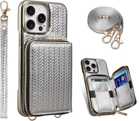 Wallet Case for iPhone 16 Pro Max 6.9" Crossbody Gold in Saudi Arabia
