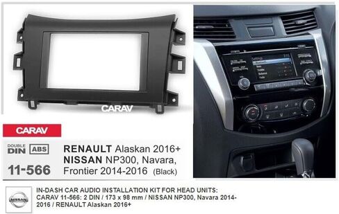 Roco 4x4 Carav in-Dash Car Audio Installation Kit for Head Units: : 2 Din 173 X 98 Mm for Nissan Np300, Navara 2014-2016 Renault Alaskan 2016+ 11-566 in Kuwait