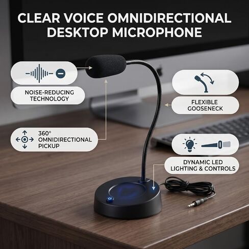 Computer Microphone 3.5mm Jack 360 Pickup in Kuwait