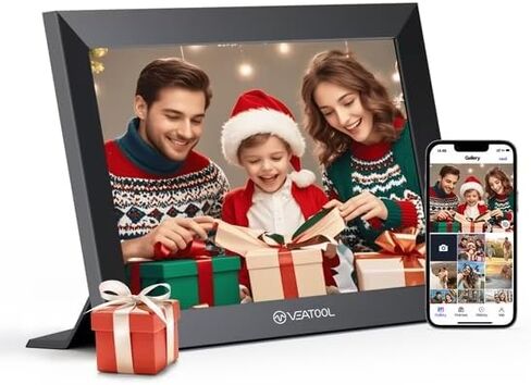 VEAT00L WiFi Digital Picture Frame 10.1 Inch,1280 * 800 IPS Touch Screen Digital Photo Frame with 32GB Memory, Auto-Rotate, Wall Mountable, Instantly Send Photos or Videos from Anywhere via Uhale App in Kuwait