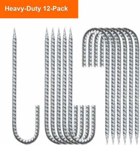 Heavy Duty Rebar Ground Anchors, 12-Pack, 12-Inch J-Hook Tent Stakes in Kuwait