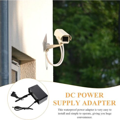 TEHAUX Waterproof DC Power Adapter 12V 2A for Outdoor Use Plastic Waterproof Power Supply US Plug for LED Strip Lights and Cameras in Kuwait