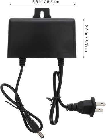 TEHAUX Waterproof DC Power Adapter 12V 2A for Outdoor Use Plastic Waterproof Power Supply US Plug for LED Strip Lights and Cameras in Kuwait