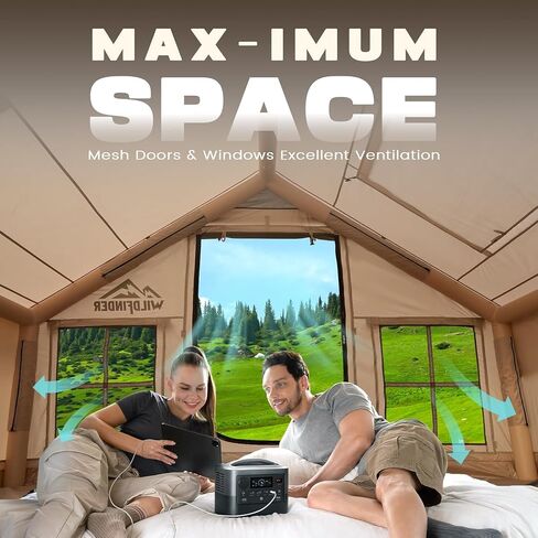 Inflatable Tent with Skylight, Blow Up Tent with Pump, Hot Tent for Camping in Kuwait