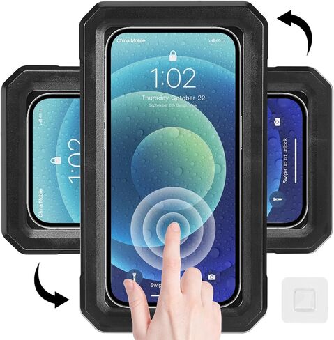 Shower Phone Holder Waterproof 360°Rotation Adjustable Phone Shower Holder, for Bathroom Bathtub Mirror Wall Mounted Phone Case Holder, Phone Holder for Shower 4" to 7" (White) in Kuwait