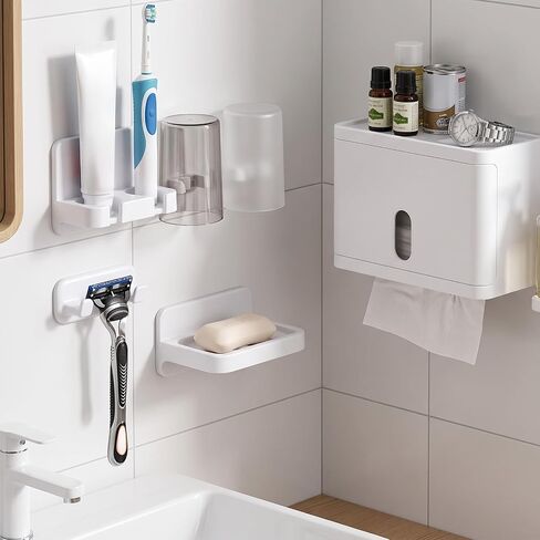 2 Pack Shower Razor Holder for Wall, Wall Mount Shower Razor Hook, White in Saudi Arabia