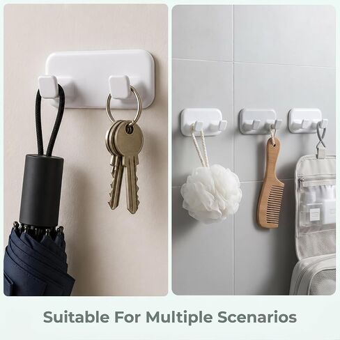 2 Pack Shower Razor Holder for Wall, Wall Mount Shower Razor Hook, White in Saudi Arabia
