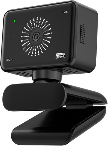 Webcam for PC, 1080P USB Web Camera with Privacy Cover & Built‑in Microphone, Plug and Play for Video Meeting Online Class Live Stream, Compatible with Mac Windows Laptops in Saudi Arabia