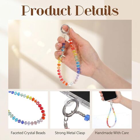 Rainbow Wrist Straps for Phones Cellphone Chain Wristlet in Kuwait