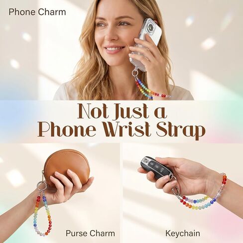 Rainbow Wrist Straps for Phones Cellphone Chain Wristlet in Kuwait