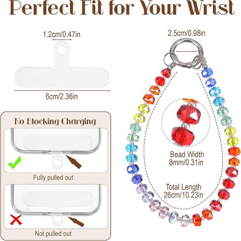 Rainbow Wrist Straps for Phones Cellphone Chain Wristlet in Kuwait