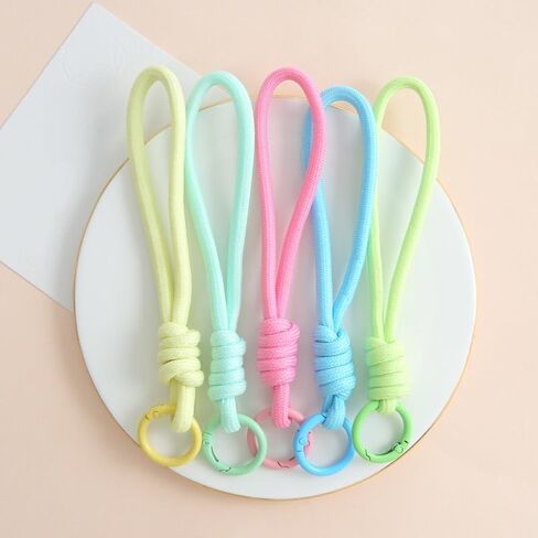 10Pcs Nylon Lanyard Keychain Short Woven Hand Strap Durable Wrist Loop for Phones Cups Earbuds Attachment in Saudi Arabia