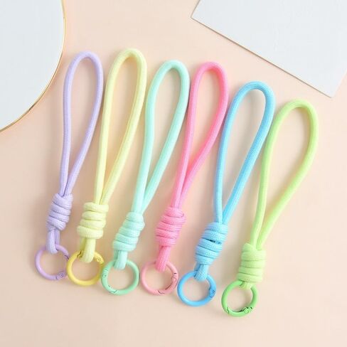 10Pcs Nylon Lanyard Keychain Short Woven Hand Strap Durable Wrist Loop for Phones Cups Earbuds Attachment in Saudi Arabia