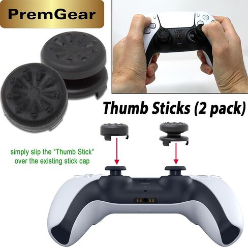 MARVEL’S SPIDER-MAN 2 compatible with PlayStation 5 (PS5) Standard Edition (US Version), with PremGear ThumbSticks (2 pack: 1 High-Rise, 1 Mid-Rise) & Cleaning Cloth in Saudi Arabia