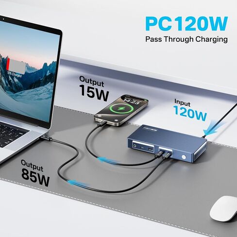 ACASIS Thunderbolt 4 Dock Certified - Thunderbolt 4 Hub, 8K60Hz HDMI, 10Gbps USB C/A, 1 GbE Ethernet, SD/TF 4.0, 3.5mm Audio, MacBook Docking Station Dual Monitor for Mac M1/M2/M3 Pro/Max in Saudi Arabia