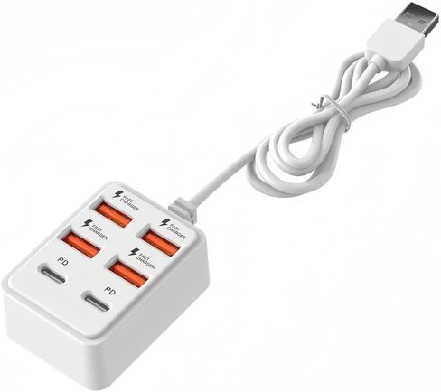 USB Hub 6 Ports, Multiple USB 3.0 Hub, USB Splitter for Laptop, USB Extender for A Port Laptop, PC, Desktop and More in Saudi Arabia