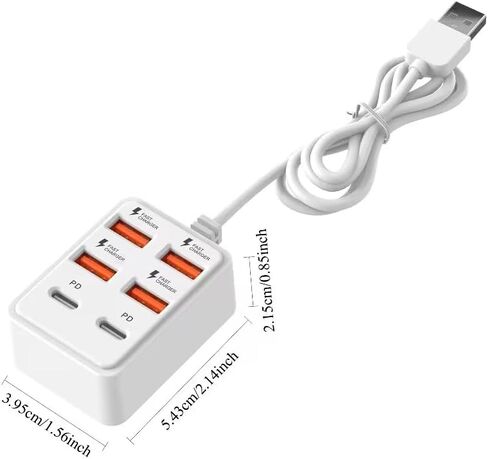 USB Hub 6 Ports, Multiple USB 3.0 Hub, USB Splitter for Laptop, USB Extender for A Port Laptop, PC, Desktop and More in Saudi Arabia