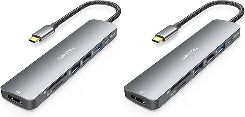 UANTIN USB C Hub, 7 in 1 Multiport Adapter for Laptop/Mac Type C Devices (Pack of 2) in Saudi Arabia